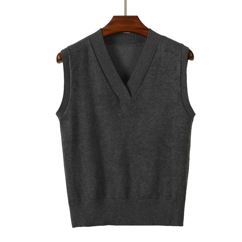 Aesthetic Sweater Blouse for Women – Warm Preppy Style Vest Top, Korean Padded Pullover, Sleeveless Female Clothing