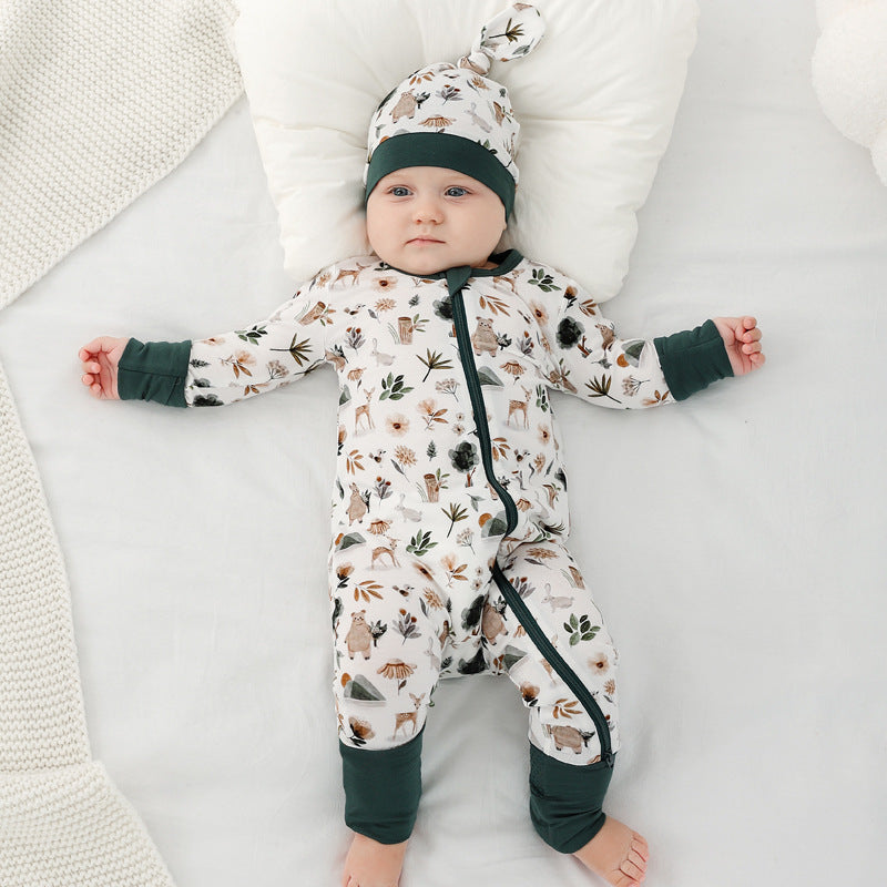 Full Printed Animal One-Piece Clothing for Babies