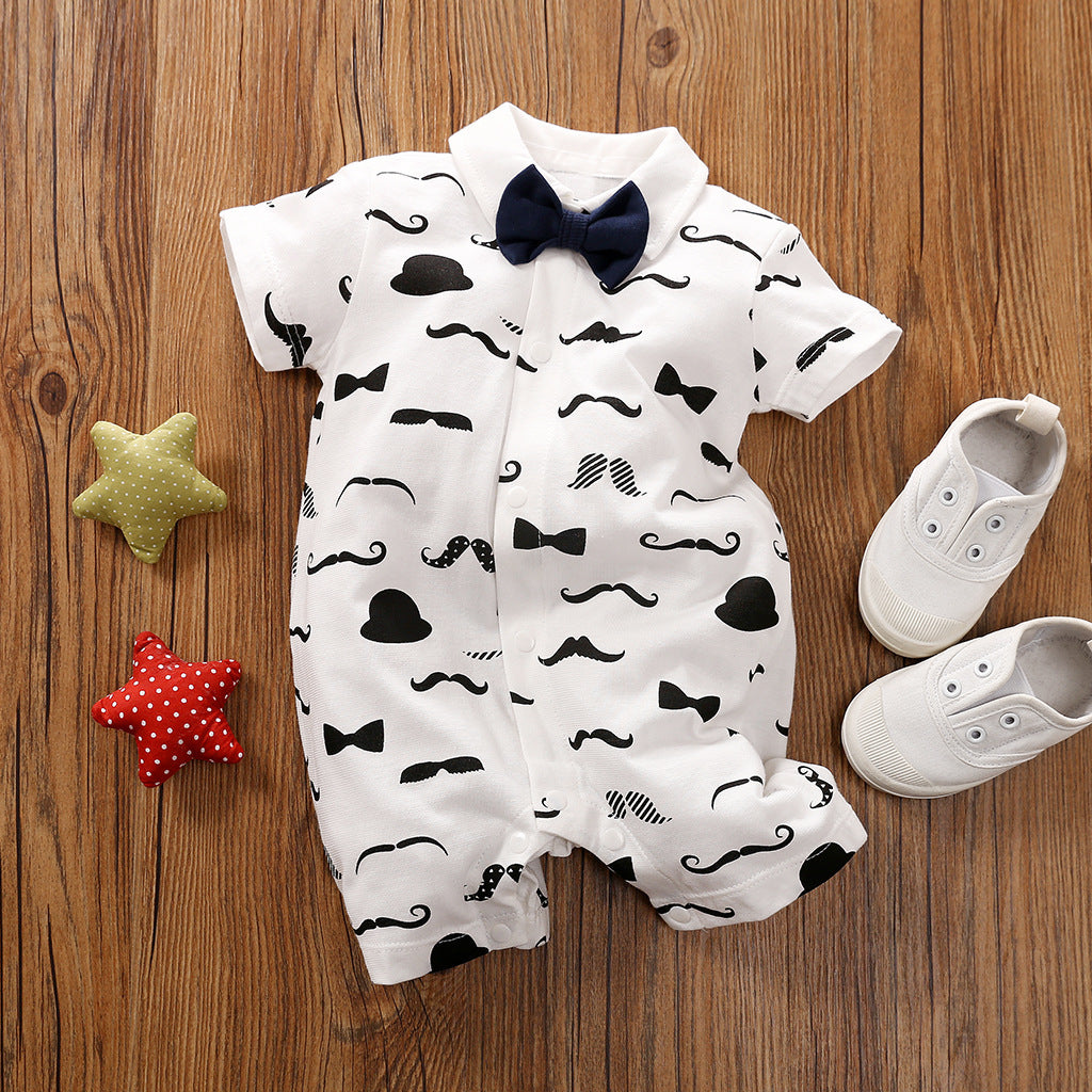 Gentleman Style Cotton Long Sleeve Baby Romper