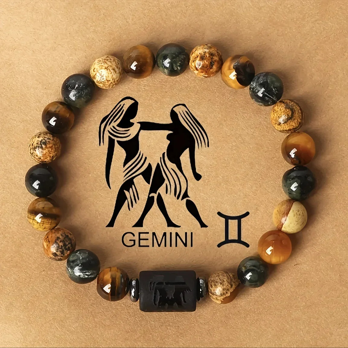 12 Zodiac Signs Constellation Bracelet – Tiger Eye Beaded Charm Jewelry for Men & Women | Virgo, Leo, Libra Gift