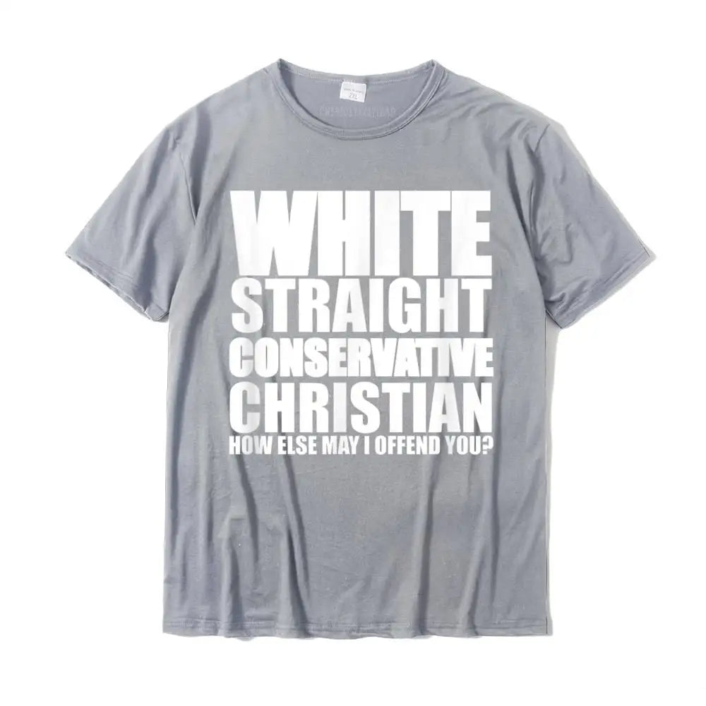 White Straight Conservative Christian T-Shirt – Funny & Simple Style Cotton Tee for Men | Fashionable Family Top