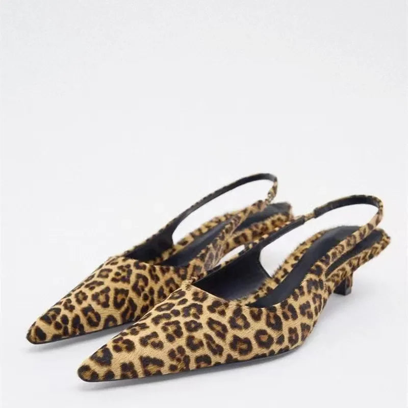 2025 Women's Embroidered Mesh Pumps – Bead String Slingback Shoes with Stiletto Heel | Sexy Pointed-Toe Fashion Sandals in Black