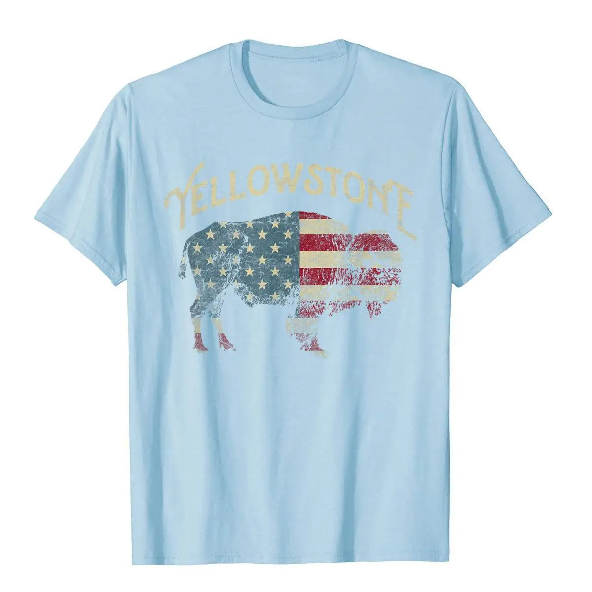 Vintage Yellowstone National Park Retro T-Shirt – Chinese Style Cotton Tee | Fashionable Men’s Popular Shirt