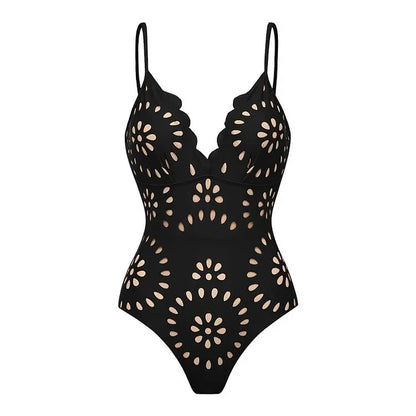 Flower Pattern Hollow Out Sexy Bikini Cover Up Sets