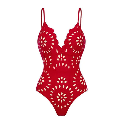 Flower Pattern Hollow Out Sexy Bikini Cover Up Sets