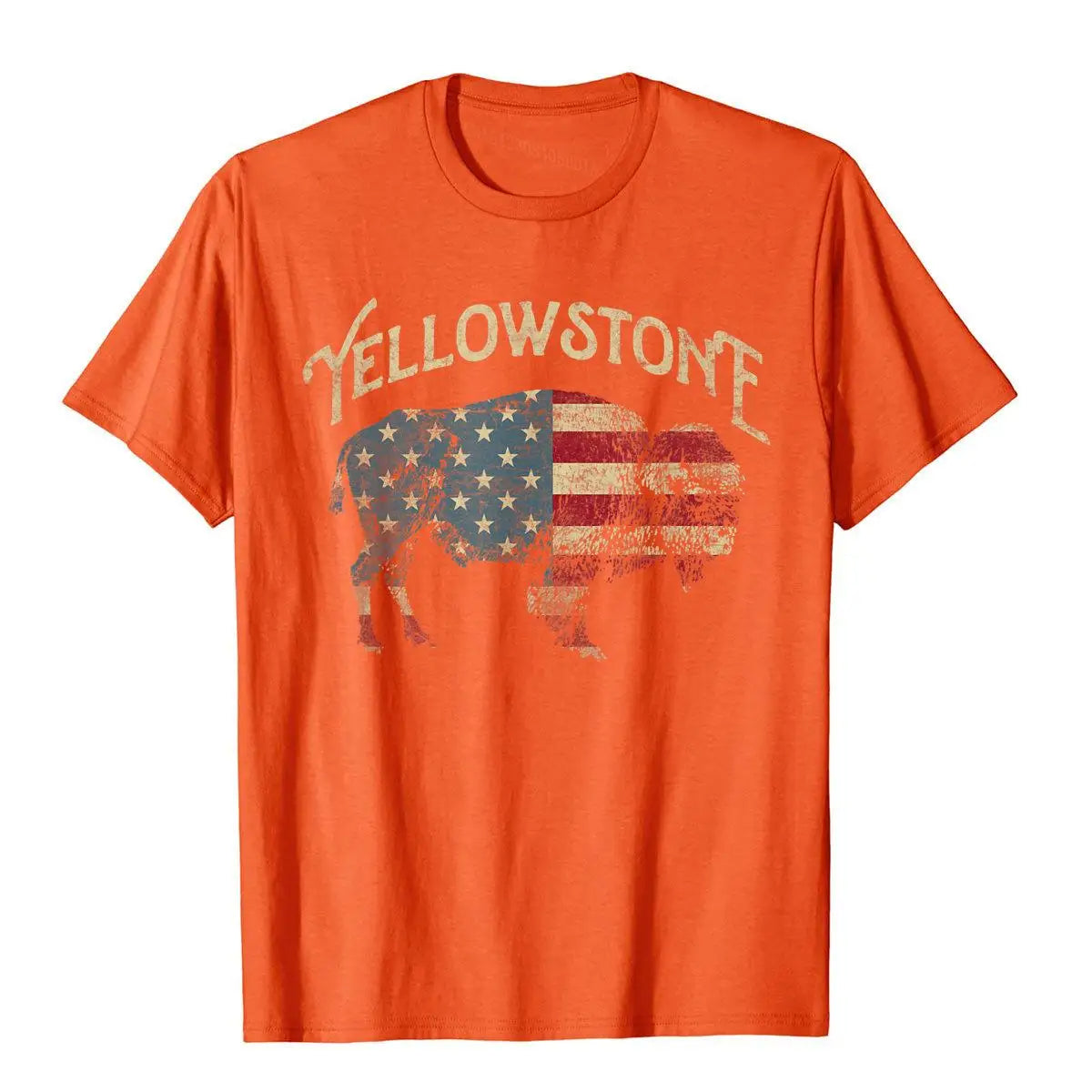 Vintage Yellowstone National Park Retro T-Shirt – Chinese Style Cotton Tee | Fashionable Men’s Popular Shirt