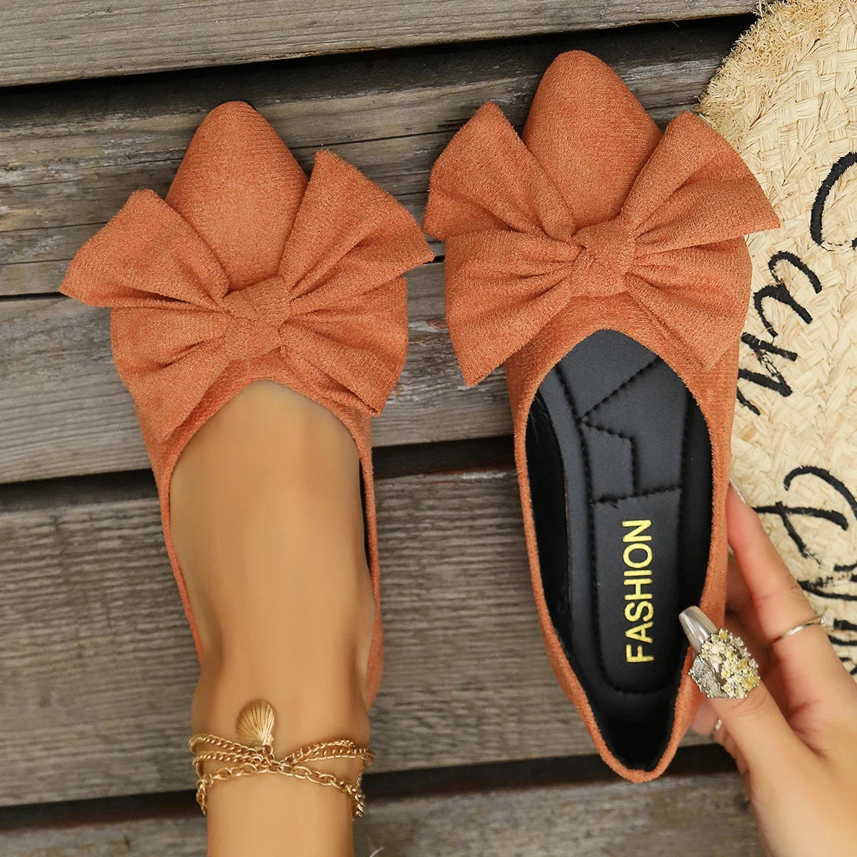 Spring Autumn Fashion Cow Suede Lightweight Women Flat Shoes