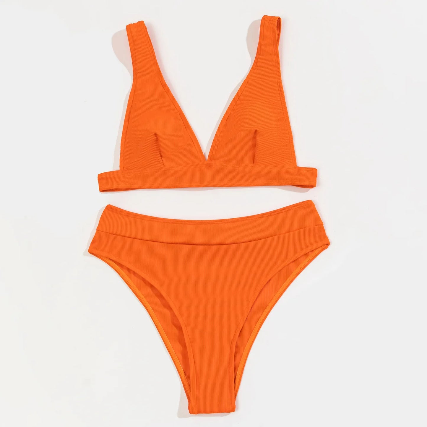 2025 Women’s Sexy High Waist Bikini – Orange, Black, Purple Swimwear for Summer Beach