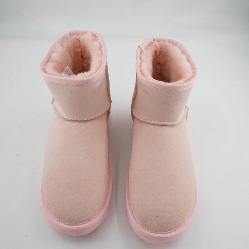 Classic Winter Style Genuine Sheepskin Women Snow Boots