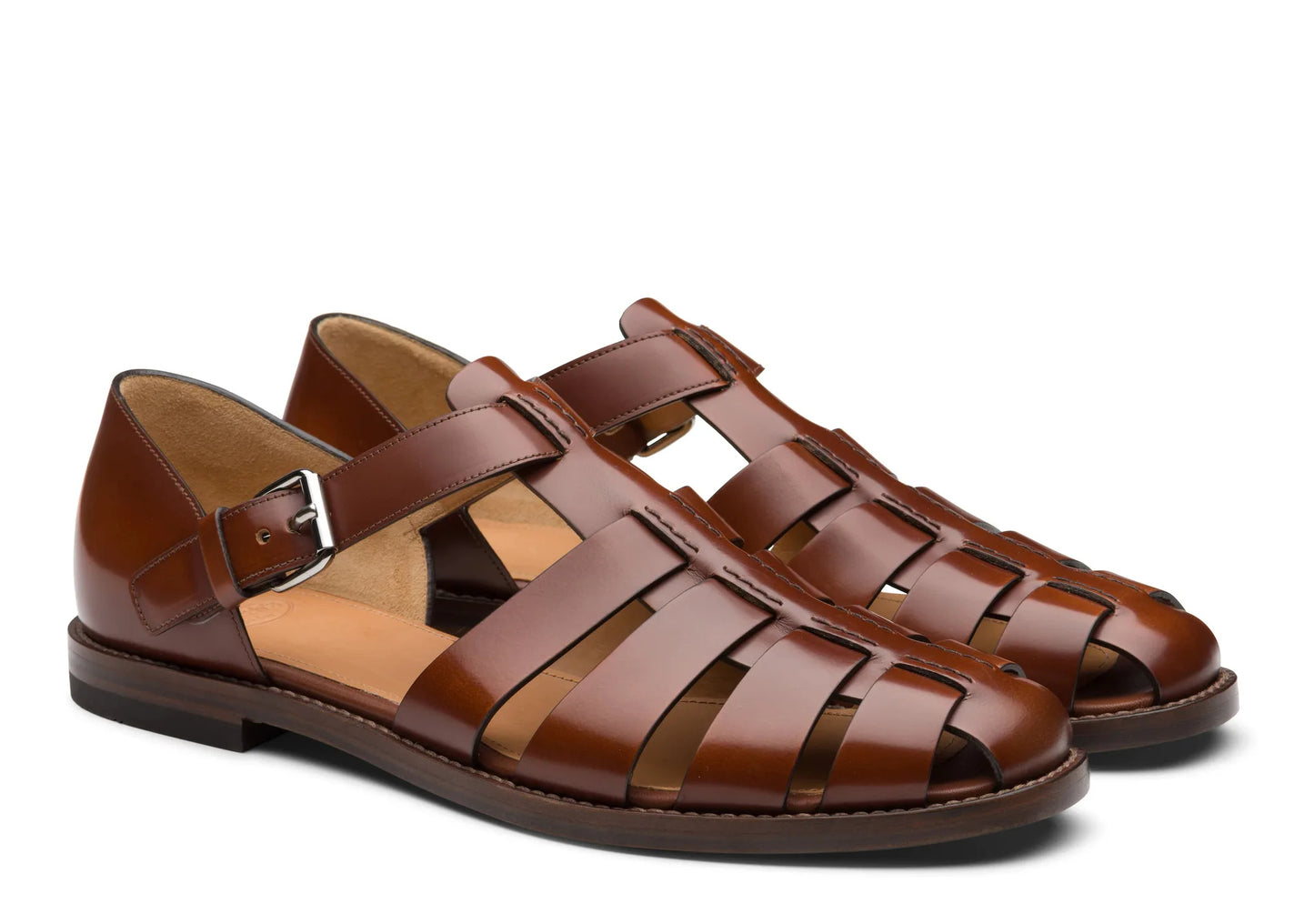 Men's Summer Leather Sandals – Classic Soft Pointed Dress Shoes for Weddings & Outdoor Comfort