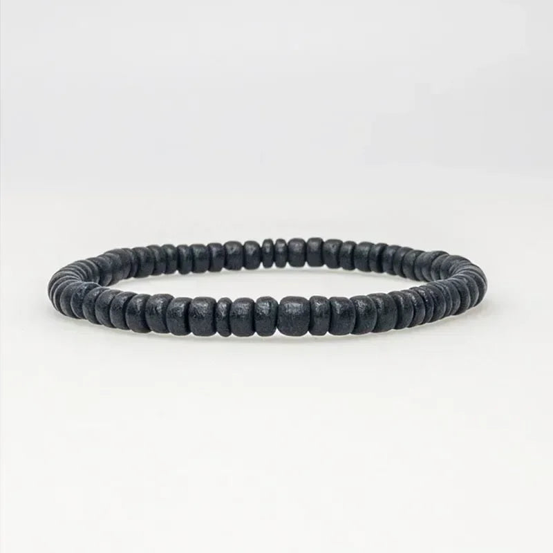 Trendy Stackable Vinyl Disc Bracelets – Aesthetic Heishi Rubber Bead Set for Men