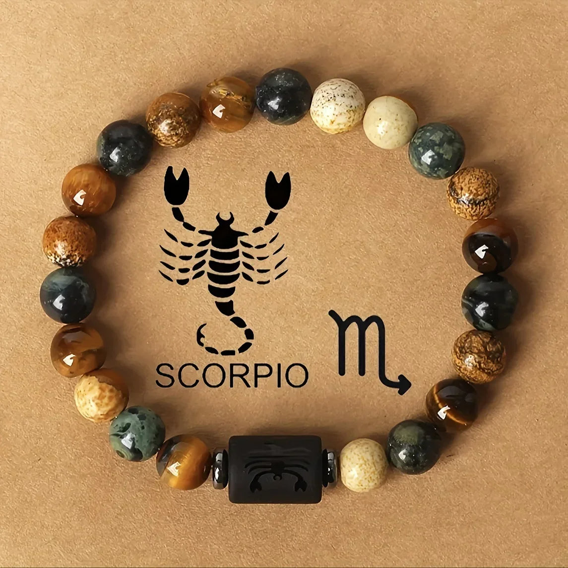 12 Zodiac Signs Constellation Bracelet – Tiger Eye Beaded Charm Jewelry for Men & Women | Virgo, Leo, Libra Gift