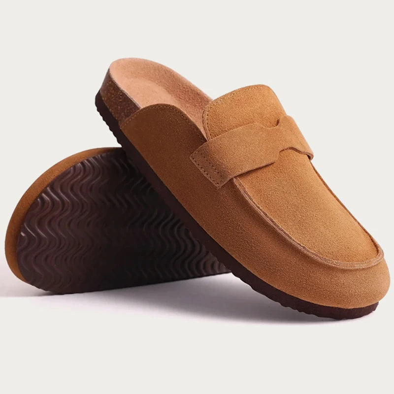 New Suede Clogs & Slippers – Soft Summer Cork Mules for Men & Women | Non-Slip Outdoor Beach & Home Shoes