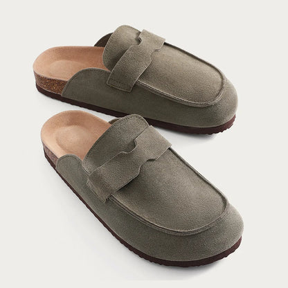 New Suede Clogs & Slippers – Soft Summer Cork Mules for Men & Women | Non-Slip Outdoor Beach & Home Shoes