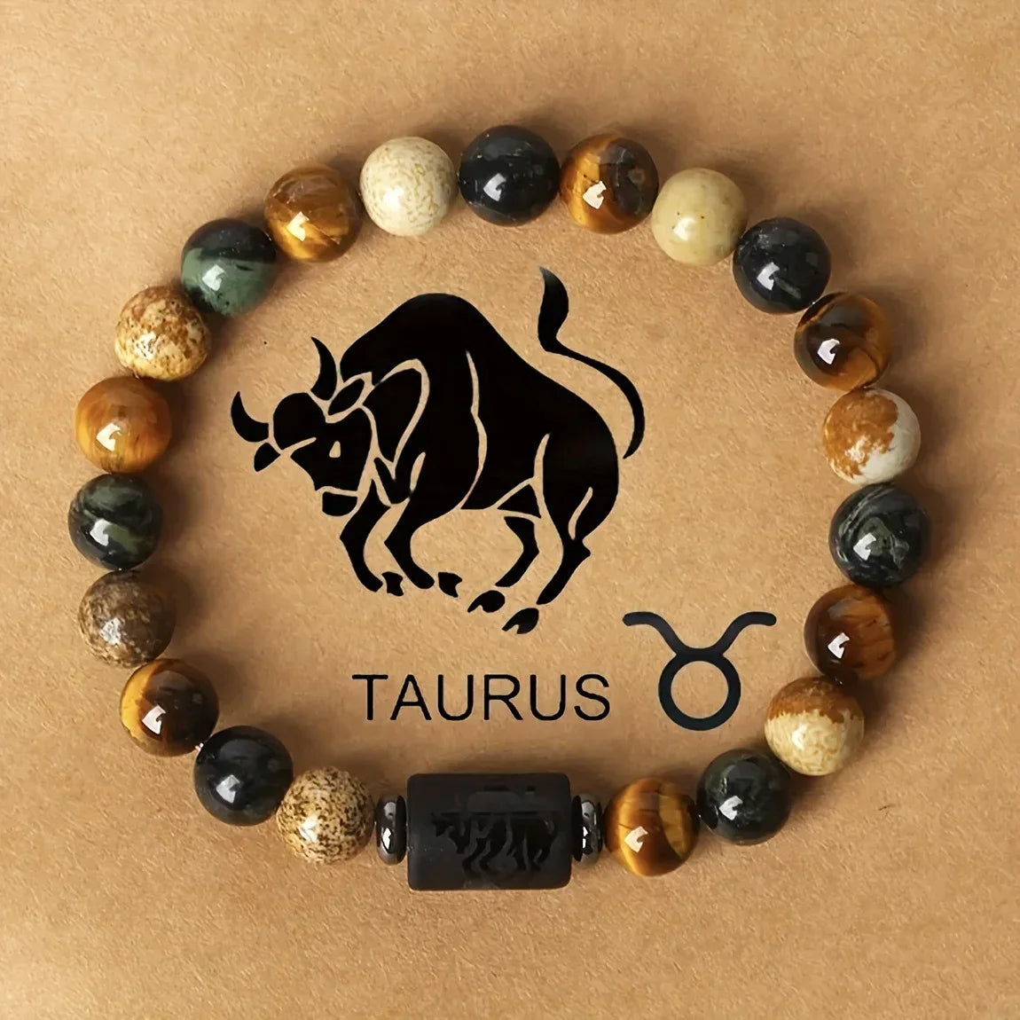 12 Zodiac Signs Constellation Bracelet – Tiger Eye Beaded Charm Jewelry for Men & Women | Virgo, Leo, Libra Gift