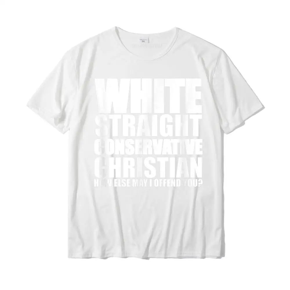 White Straight Conservative Christian T-Shirt – Funny & Simple Style Cotton Tee for Men | Fashionable Family Top