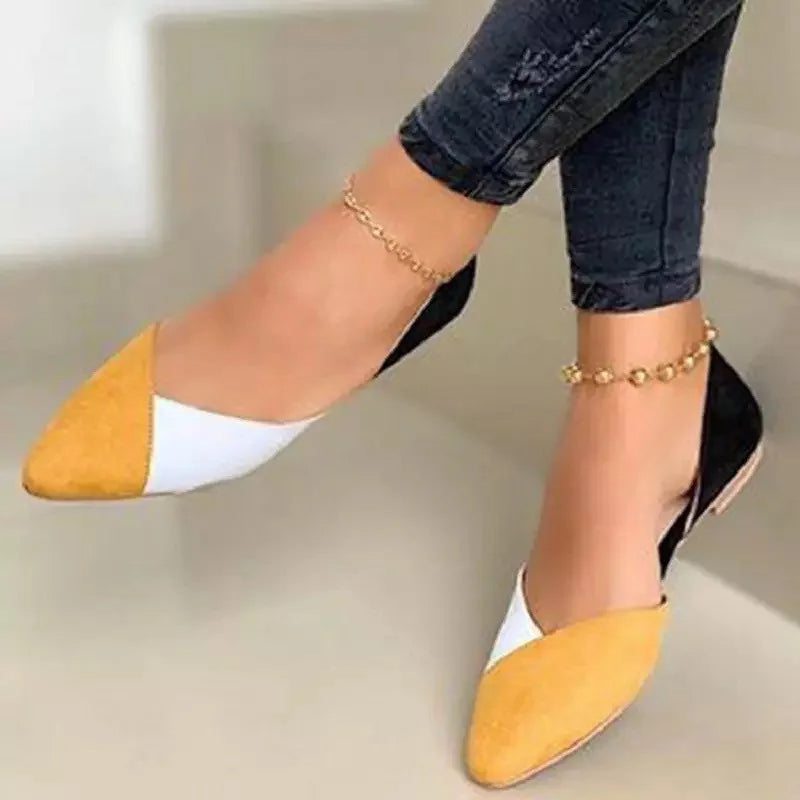 Mixed Colors Pointed Toe Casual Women Flat Shoes