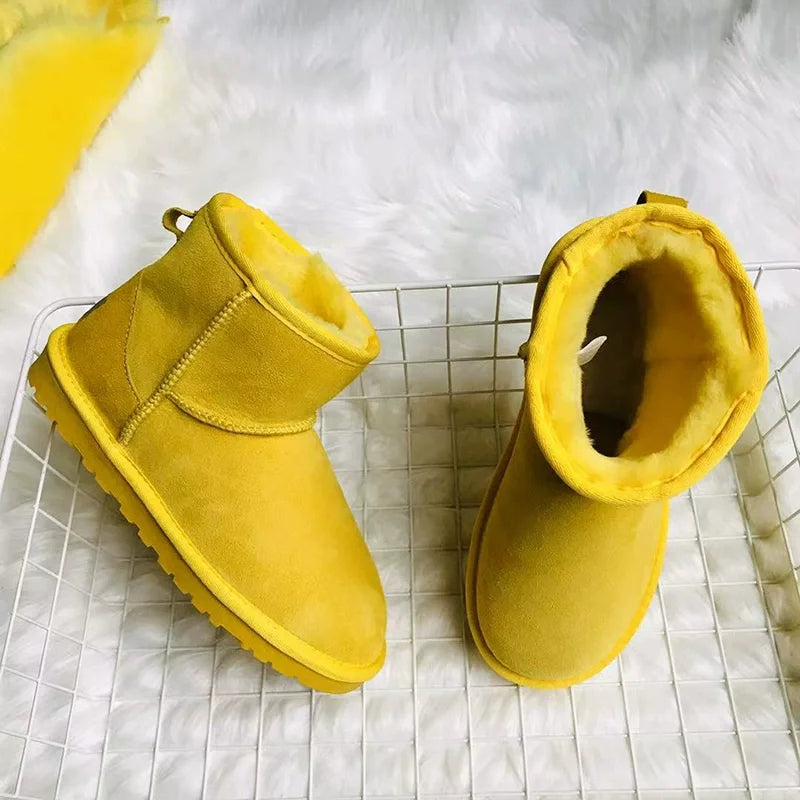 Classic Winter Style Genuine Sheepskin Women Snow Boots